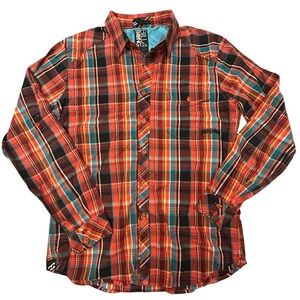 Billabong Multicolor Plaid Button Down‎ Shirt S
